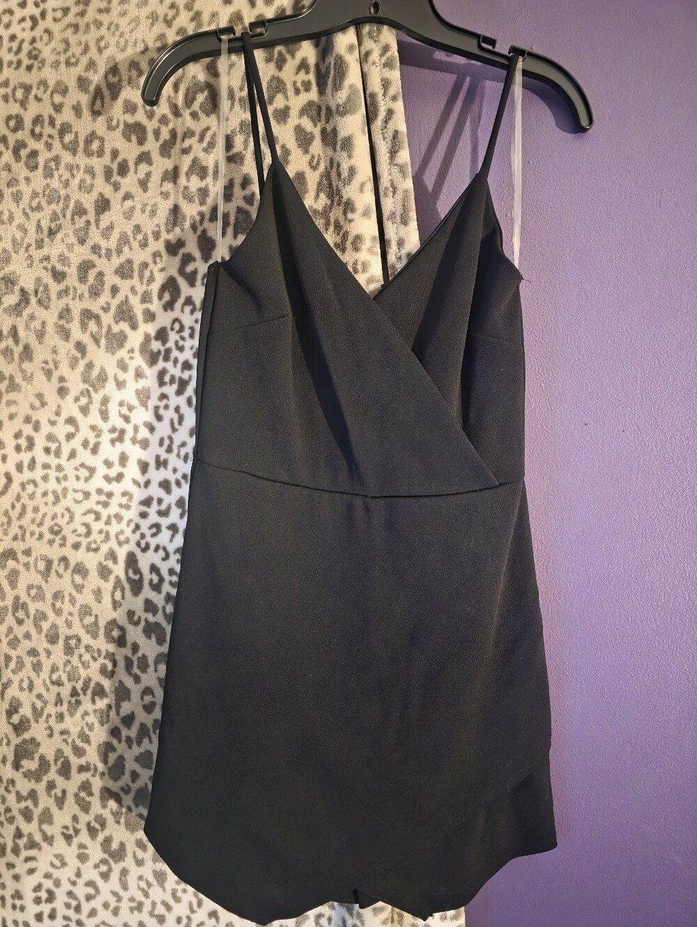 Windsor Black Spaghetti-Strap Wrap Romper